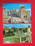 2 Cartões  postais - Detalhes da Grécia as Ruinas existentes,  raridade peças Gregas originais um com selo de época. 