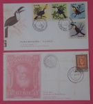 Filatelia - 2 Envelopes - 1 dia Centenário do Barba Branca!! + Tucano Fauna Brasileira!!!