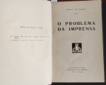Livro- Raro !! O PROBLEMA da IMPRENSA !! Autor Barbosa lima Sobrinho !! livro em primeira edição do ano de 1922 !! A  lei e a Imprensa !!  O Jornalismo nos movimentos sociais !! etc... capa dura , 285 pag. acervo de colecionador !!