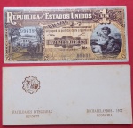 Colecionismo- Convite de formatura de Bacharelados de 1977 de Economia da faculdade Bennett , mais Copis da cedula de 1 Conto de Réis !! serie 96A !!