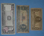 3 cédulas da Bolívia- valores antigos- decreto do ano 1945!!!( antigas)