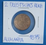 Moeda / Alemanha , raridade !!! 2 deustsches Reich , ano de 1875 , material bronze aluminio !!!