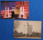 2 postais / cartofilia !! Lincon e bandeira USA !!! Reridades , com selo de época 1914 + disneylandia !!!