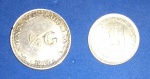 2 Moedas de Prata , Neder Land (Holanda) valor de  1/4G ano de 1947 !!! e 25 centavos ano de 1954 , Venezuela !!!