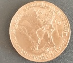 Medalha - comemorativa do Canada !! ano de 1999 !! figura da Rainha Elizabeth !! e do rei da Inglaterra !! cor de ouro !! valor estimado de mercado cerca de 60,00 Reais