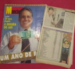 Revista !! Manchete Um Ano de Real !! Varios depoimentos de parabens para os Brasileiros !! Mais recorte do Jornal do Brasil sobre o Plano real !! datado de 1995 !! Acervo de colecionador  !!