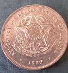 Moeda do Brasil !! valor de 20 Reis ano de 1889 !! estado soberba !! material em bronze !! valor de catalogo cerca de 90,00 reais !! peça dificil de aparecer !!