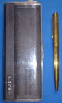 Canetas - Parker tipo esferografica foleada  de Ouro !!! Com patina original de época !!! , na embalagem original  !!!.