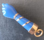 Joia !! FIGA para cordão ou Pulseira  de criança !!  material cor azul turqueza !! e ouro !! tamanho de 2,7cm !! linda peça !!