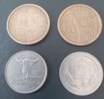4 Moedas dos USA !!! todas diferentes e comemoreativas !! valor de 1 dollar e de Quarter dollar !! valor abaixo de mercado !!