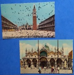 cartofilia  - 2 Imagens de Veneza !!! Posições diferentes da praça San Marcos  !!! Coloridos  !! Todos antigos  !!!