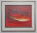 Tikashi Fukushima  (1920-2001)  - Abstrato vermelho, o.s.t, assinado no c.i.d. Med. 50.5 x 60.5 cm. Emoldurado. Medida externa: 70 x 80 cm.