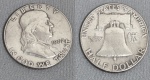 1962 D Franklin Half Dollars Mintage: 35,473,281 Minted at: DenverDesigner - Engraver: John R Sinnock Metal Composition: 90% Silver - 10% CopperDiameter: 30.6 mm Mass / Weight: 12.5 gramsWhat This Coin Looks Like (Obverse, Reverse, Mint Mark Location, Special Features, etc.):Liberty Bell. Prata 0.900. https://bullionsharks.com/1962-franklin-half-dollar-choice-proof/?srsltid=AfmBOooIR2h926BqiwyAgqD90_dDgHO6aGQIlrIpOUjKEYkt4IcoJ7bI ----https://www.usacoinbook.com/coins/2874/half-dollars/franklin/1962-D/
