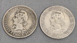 Duas moedas de Prata 500 reis - 1907- https://www.caravelascolecoes.com.br/p-682-500-reis-1907-mbc-34967.html?srsltid=AfmBOoo-t4V4QG0xIPsiWWrelquK0cgoCaGE5wt6EwesGcGWhyvDWLc1