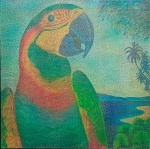 CLÁUDIO TOZZI. Papagália - a.s.t. - 80 x 80 - assinado e datado no c.i.d. e no verso, 1980.