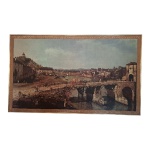 OST - BERNARDO BERLOTTO, Representando View of na Old Bridge Turin, Berlotto, 1745, o original encontra-se na Galeria Sabauda, Itália 138 x 79 cm.