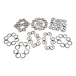 Oito descansos para pratos quentes, espessurados à prata, Diam.  22 a 18 cm,