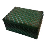 COLECIONISMO - Caixa Bohemia Jade Malaquita, 12 x 9, Alt. 6 cm.