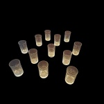 Doze taças para  água em cristal translúcido lapidação losangos, 11 x 6 cm.