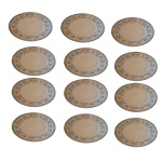 Doze pratos para sobremesa em porcelana Real policromada com delicadas flores sobre fundo branco, Diam. 19 cm.