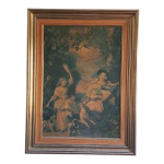 Gravura representando ` Filhas do Rei George III`, 41 x 30 e 58 x 48 cm.