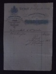COLECIONISMO - DOCUMENTO DE RECIBO VENDIDO A DINHEIRO DA CASA IMPERIAL DE 7/12/1874.