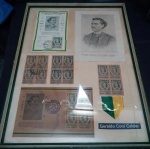 AV9045B - Quadro confecionado com Peças Filatelicas em Homenagem ao POETA - CASTRO ALVES - 32x41 Cm