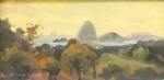 N. SIQUEIRA, um (1) quadro representando paisagem iconográfica do Rio Antigo, Pão de Açúcar, OSE, assinada no CIE, verso localizado, datado e autenticado, medindo com moldura em madeira 27 x 15,5 cm, (possivelmente, comparando a grafia da assinatura, Nilo Fernandes Siqueira, 1943, Amparo, SP; pintor, teve como mestres: Bruno Filisbertti; Etore Federighi; Arlindo Castelani; Francisco Cimino).