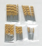 FERRAMENTAS, cinquenta (50) brocas de cinco tamanhos distintos (10 de cada tamanho), novas e sem uso, medindo a maior 6 cm com 3 mm espessura, vide foto.