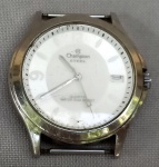 RELÓGIO, um (1) de pulso, marca CHAMPION (produzido pela Magnum Industria da Amazônia, maior fábrica de relógios da América Latina), modelo STEEL CA 20554, mostrador com algarismos arábicos, possui calendário, medindo 40 mm diâmetro, caixa em aço, falta a pulseira, usado, não testado e sem garantia, possivelmente demanda bateria, vide foto.