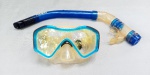 ESPORTE AQUÁTICO, um (1) kit de mergulho da marca FUN DIVE, com máscara e snorkel, modelo Cancun, tonalidade azul, sinais de uso, vide foto.