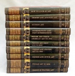 LIVROS, dez (10) volumes THE BOOK OF ART, completo, dos números 1 ao 10, capa dura, fartamente ilustrados, sinais de uso, manchas, fungos, etc., vide foto.