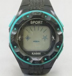 RELÓGIO, um (1) de pulso, digital, multifuncional, marca SPORT, modelo KA666, caixa e pulseira em polímero, medindo 39,2 mm, usado, não testado e sem garantia, possivelmente demanda bateria, vide foto.