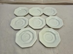 Lote de 8 pires de café em porcelana Schmidt branca facetada. Medindo o maior 12cm de diâmetro.