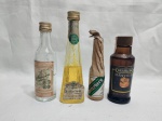 Lote de 4 garrafas de bebidas alcoólicas para decoração.