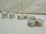 Lote de 7 xícaras de café sem pires em porcelana, marcas e modelos diversos.