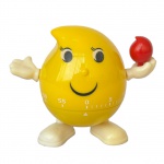 Timer Regressivo para cozinha em formato de gota amarela em plástico resistente, med. 9cm de altura 