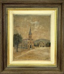 Assinatura não identificada - Matriz - Poços de Caldas MG - OSC, assinado CID, med. 25X31cm com moldura em madeira med. 40X45cm. 