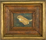 Assinatura não identificada - OST, assinado CIE, localizado Rio e datado 1980 no verso, med. 12,5X9,5cm com moldura em madeira med. 24X21cm