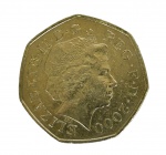 Moeda Inglesa 50p PUBLIC LIBRARIES 1850-2000