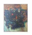 Navarro : "Sem título", óleo s. tela ass. inf dir e dat. 1965. (apresenta algumas faltas ) Med. 148 x 132 cm