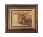 SYTÊ: "Comedor de melancia" , óleo s. tela ass. inf. dir. e verso , dat. 1985. Med. Mi 32 x 40 cm Me 44 x 52 cm