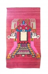 Tapeçaria de parede em lã feita a mão originária do Equador. Med. 140 x 80 cm