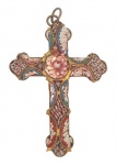 Lindo crucifixo italiano em micro mosaico. Med. 5 x 1,5 cm