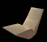 Tom Dixon : "Bird Chaise", chaise-longuede linhas minimalistas criada na decada de 1990. Med.