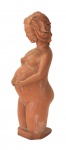 Tania Curi : Bela e graciosa escultura em barro cozido representando maternidade , assinada e datada 1998. Med. 54 cm