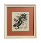 DAREL : Bico de pena , peça única , assinada inf. dir. , ilustra x ção do Livro "Noites brancas e outras Histórias" de Dostoiévski, 1958 , pág. 433. Med. Mi 28 x 26 cm  Me 32 x 30 cm