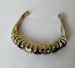 Anel em ouro branco 14 k com pedras , Peso. 2,4 gr  (cortado)