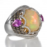 Maravilhoso Anel em Ouro Branco 18K contendo 190 Brilhantes, totalizando 1,70 ct (Sendo 40 Brilhante