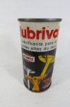 COLECIONISMO - Antiga LATA de LUBRIFICANTE LUBRIVAL da ATLANTIC. Lacrada, com óleo no seu interior (200 ml). Mede aprox. 10,7 cm de altura.